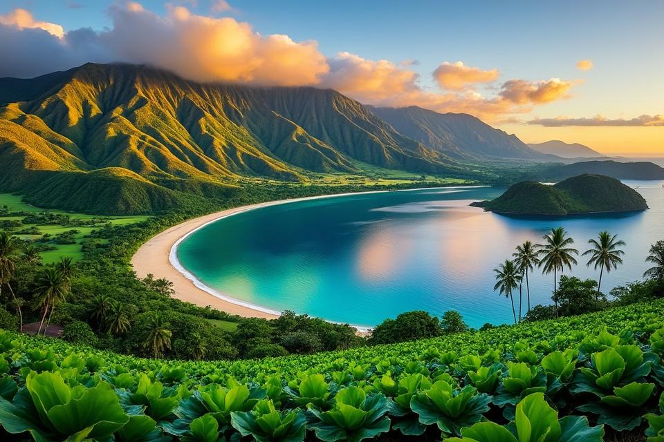 Vue panoramique de Hanalei à Kauai
